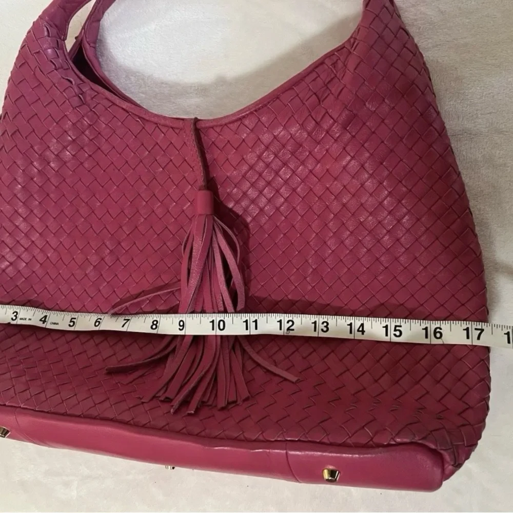 🩷 LALO LARGE Pink HAND Woven NAPA LEATHER HANDBAG / Vintage🩷